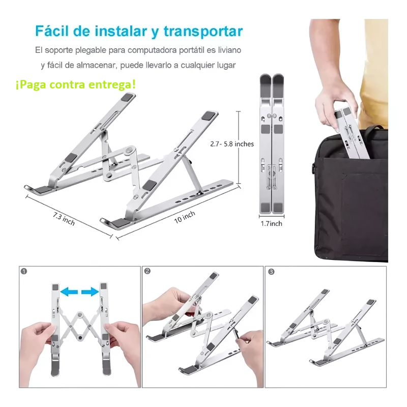 Alzador-soporte Laptop Altura Ajustable