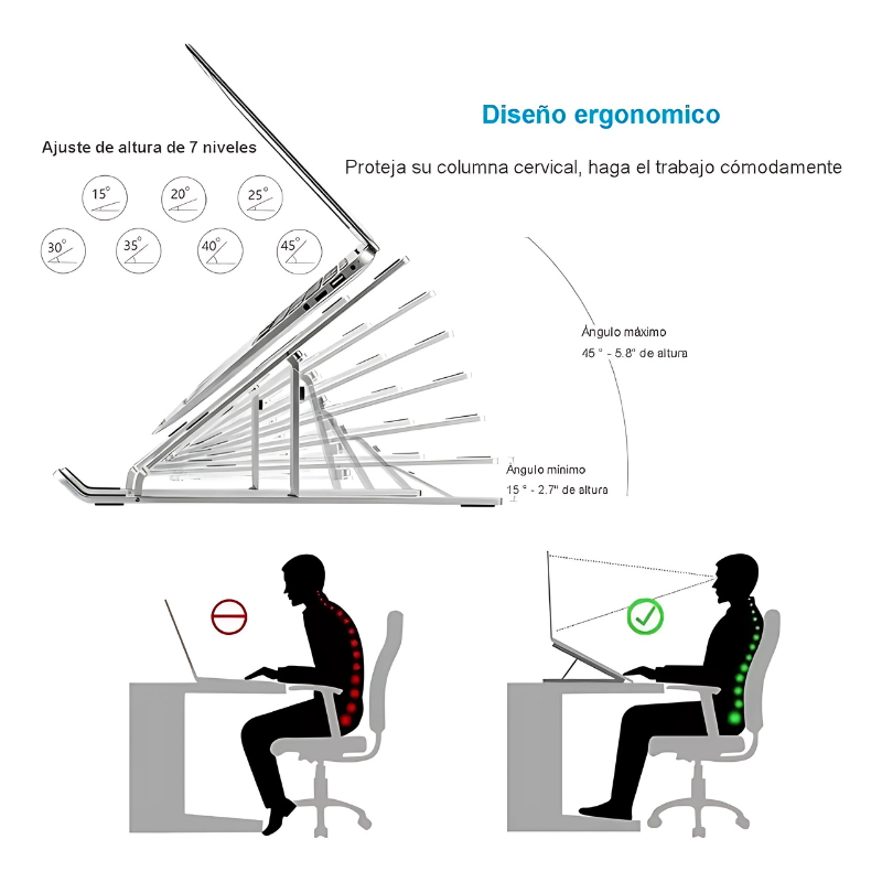 Alzador-soporte Laptop Altura Ajustable